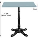 Ver imagem 2 de Base de Mesa Apus em Ferro Preto 75 Cm (alt) Tampo Mdp Quadrado Cinza 60 Cm (larg) X 2,5 Cm (alt)