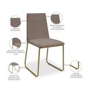 Ver imagem 4 de Kit 2 Cadeiras de Jantar Cozinha Industrial Lexa Veludo - Élpis Móveis - Capuccino - Dourada