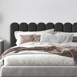 Cabeceira Modulada Estofada Adesiva Nuvem 1 Módulo 60x20cm Preto - 2
