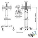 Ver imagem 4 de Suporte Móvel Pedestal de Chão com Rodas, Bandeja e Altura Regulável para TVs LCD/Led/Plasma/3D de 3
