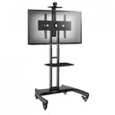 Ver imagem 1 de Suporte Móvel Pedestal de Chão com Rodas, Bandeja e Altura Regulável para TVs LCD/Led/Plasma/3D de 3
