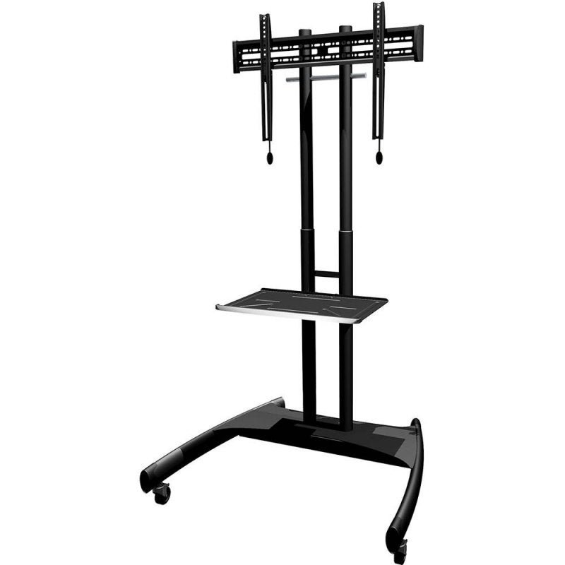 Suporte Móvel Pedestal de Chão com Rodas, Bandeja e Altura Regulável para TVs LCD/Led/Plasma/3D de 3 - 5