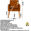 Ver imagem 2 de Poltrona Decorativa para Sala de Espera Comercial Tecido Suede Base de Madeira Pés Palito