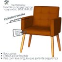 Ver imagem 3 de Poltrona Decorativa para Sala de Espera Comercial Tecido Suede Base de Madeira Pés Palito