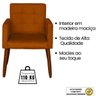 Poltrona Decorativa para Sala de Espera Comercial Tecido Suede Base de Madeira Pés Palito - 4