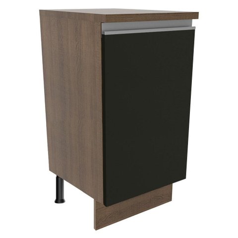 Balcão Glamy 40cm 1 Porta Rustic Preto