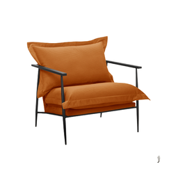 Poltrona Decorativa com Base Preta Sara Cor Caramelo - 1