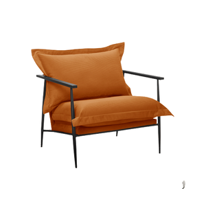 Poltrona Decorativa com Base Preta Sara Cor Caramelo