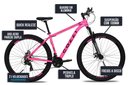 Ver imagem 5 de Bicicleta Colli Toronto Aluminio Aro 29 Disco-shimano 21v Rosa
