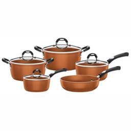 Jogo de Panelas de Alumínio Antiaderente 5 Peças Mônaco Tramontina - 1 Jogo de Panelas de Alumínio Antiaderente 5 Peças Mônaco Tramontina - 1