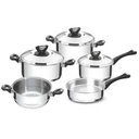 Ver imagem 7 de Jogo De Panelas Aço Inox Com Fundo Triplo 5 Peças Solar baquelite Tramontina