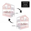Ver imagem 5 de Beliche Infantil Casinha Dos Sonhos com Varanda 02 Gavetas Rosa Madeira Maciça Rosa/ Branco