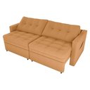 Ver imagem 2 de Sofá Cama Reclinável 2 Lugares 220cm Nayla Boucle Mostarda Matrix