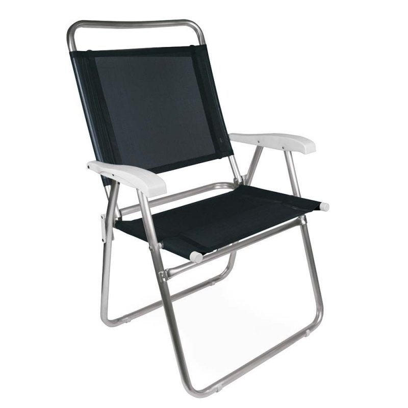 Cadeira De Praia Master Plus Alumínio 2152 Preta - Mor