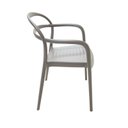 Ver imagem 2 de Cadeira de polipropileno e fibra de vidro com braço marrom - SISSI - Tramontina