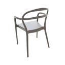 Ver imagem 4 de Cadeira de polipropileno e fibra de vidro com braço marrom - SISSI - Tramontina