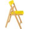 Cadeira Potenza de Madeira Tauarí Envernizada e Plástico Amarelo Dobráveis Fold - Tramontina - 3