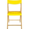 Cadeira Potenza de Madeira Tauarí Envernizada e Plástico Amarelo Dobráveis Fold - Tramontina - 5