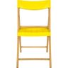 Cadeira Potenza de Madeira Tauarí Envernizada e Plástico Amarelo Dobráveis Fold - Tramontina - 8