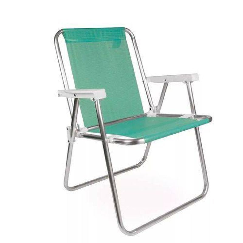 Cadeira de Praia Alta Alumínio Sannet Verde Mor - 9