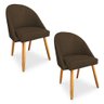 Kit 02 Cadeiras Jantar Bela Suede Pés Palito Castanho - Pallazio Marrom - 1