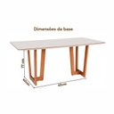 Ver imagem 4 de Mesa Sala de Jantar 6 Lugares Retangular Madeira Maciça Grécia Espresso Móveis Marrom/Champagnhe/Off White
