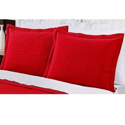 Colcha De Cama Queen Doce Lar Vermelho Em Algodão 150 Fios Com 07 Peças - Colcha Doce Lar - 3 Colcha De Cama Queen Doce Lar Vermelho Em Algodão 150 Fios Com 07 Peças - Colcha Doce Lar - 3