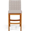 Ver imagem 6 de Kit 04 Banquetas Baixa Para Cozinha Bancada Bar Sala Jantar Fixa Mila L02 Linho Bege - Lyam Decor