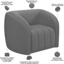 Ver imagem 7 de Kit Sofá 5 Lugares para Sala 332cm com 02 Poltronas Lazio M03 Veludo Cinza - Lyam Decor