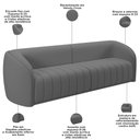 Ver imagem 6 de Kit Sofá 5 Lugares para Sala 332cm com 02 Poltronas Lazio M03 Veludo Cinza - Lyam Decor