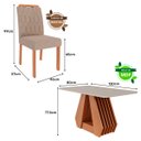 Ver imagem 3 de Conjunto de Mesa de Jantar Tampo de Vidro Off White Agata e 4 Cadeiras Paola Madeira Linho Bege e Ci