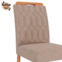 Ver mais imagens de Conjunto de Mesa de Jantar Tampo de Vidro Off White Agata e 4 Cadeiras Paola Madeira Linho Bege e Ci