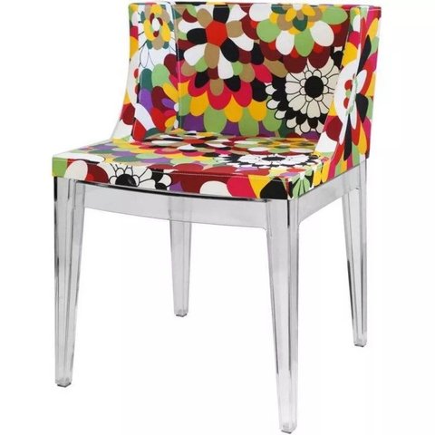 Cadeira Mademoiselle Base Incolor Estampa C