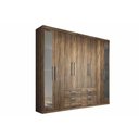 Ver imagem 3 de Guarda Roupa Casal 8 Portas e 6 Gavetas C/ Espelho Master 8.6 Jatoba/grafitte - Santos Andirá