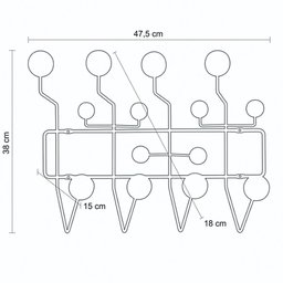 Cabideiro Charles Eames Preto - 4 Cabideiro Charles Eames Preto - 4