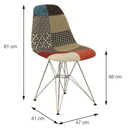 Cadeira de Jantar Eames Eiffel Patchwork 1102 Or Design - 6 Cadeira de Jantar Eames Eiffel Patchwork 1102 Or Design - 6
