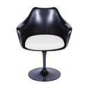 Ver imagem 2 de Cadeira com Braço Or Desig Saarinen Preta com Almofada Branca