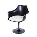 Ver imagem 1 de Cadeira com Braço Or Desig Saarinen Preta com Almofada Branca