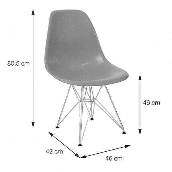 Cadeira Polipropileno Base em Metal Or Design - 4