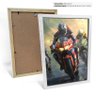 Quadro Pintura Moto Gp Corrida Moldura Branca e Vidro - 3