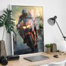 Quadro Pintura Moto Gp Corrida Moldura Branca e Vidro - 2