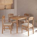Ver imagem 2 de Kit Mesa Genova 80x80 Cm com 4 Cadeiras Capri Ideal para Restaurante Comercial - Amêndoa
