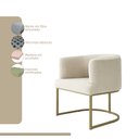 Ver imagem 5 de Poltrona Decorativa Arredondada Emi Base de Ferro Dourado em Veludo Bege Estofama