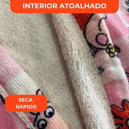 Roupão Aveludado Lepper Estampado Personagens Infantil Peppa Pig G - 5