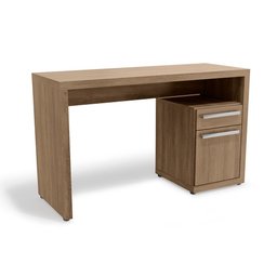 Mesa de Escritório Escrivaninha 1 Gaveta 1 Porta Nogal 1,20m - 2