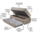 Ver imagem 5 de Bicama Box Baú 88x188 Courino Linho Bege com Colchão Airtech Ortobom