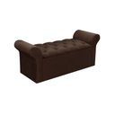 Ver imagem 1 de Recamier de Quarto Casal Miami Suede Marrom Chocolate Simbal