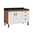 Ver imagem 1 de Gabinete de Cozinha 144cm com 2 Portas e 3 Gavetas Balcão:Avelato/Branco