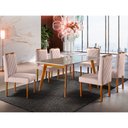 Ver imagem 1 de Conjunto Sala de Jantar 6 Lugares Mesa Slim e Cadeiras em Veludo Móveis Mix