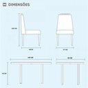 Ver imagem 5 de Conjunto Sala de Jantar 6 Lugares Mesa Slim e Cadeiras em Veludo Móveis Mix